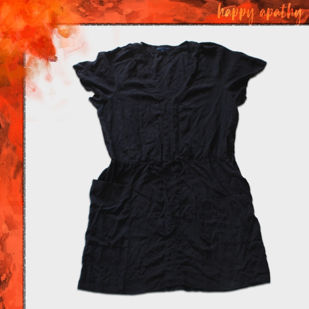 Martin + Osa Casual Tie-Front Dress in Navy
